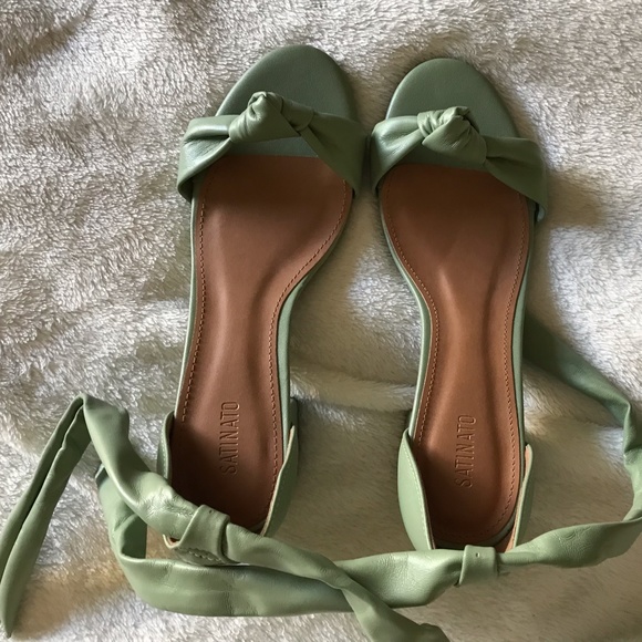 SATINATO of Brazil  Pistachio Green Women’s Sandals Sz 7 - Picture 7 of 10